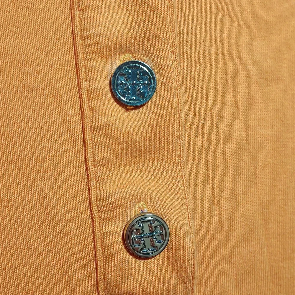 Tory Burch Orange half button short sleeve women's polo‎ shirt size small